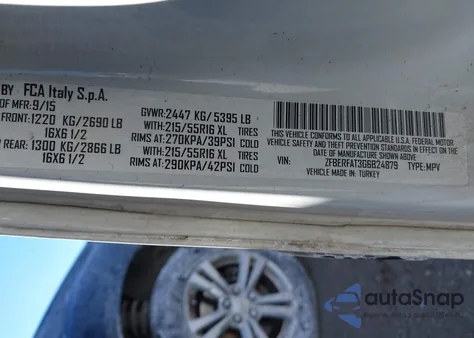 2016 Ram Promaster City Tradesman z USA, uszkodzony, nr VIN ZFBERFAT3G6B24879